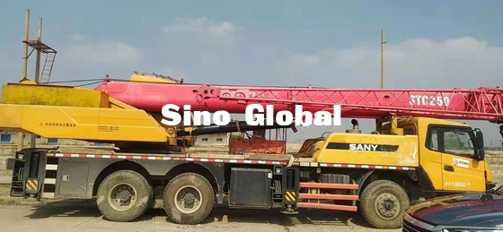 اللون الأصفر مستعملة شاحنة كرين 25 طن ساني STC250 U Shape فقاعة