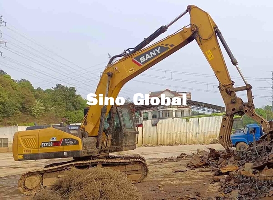 ساني SY215C تستخدم حفارة مجنزرة 128kw / 2000rpm قوة المحرك