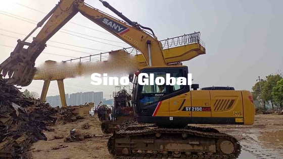 ساني SY215C تستخدم حفارة مجنزرة 128kw / 2000rpm قوة المحرك
